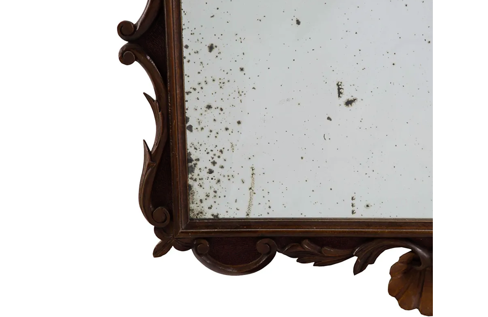 FRENCH CARVED HERALDIC MIRROR