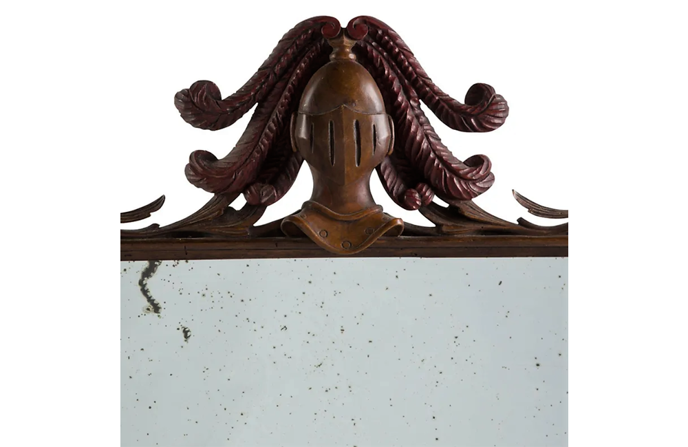 FRENCH CARVED HERALDIC MIRROR