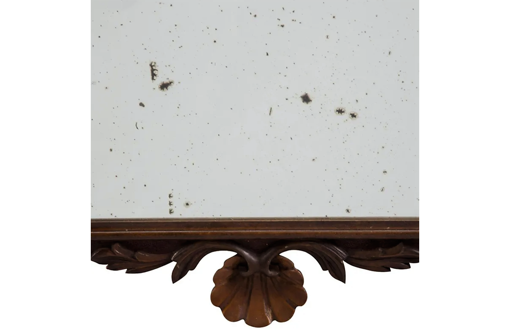 FRENCH CARVED HERALDIC MIRROR