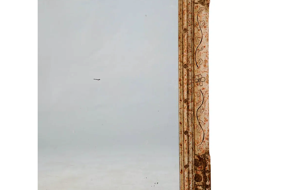 FRENCH CARVED POLYCHROMED MIRROR