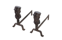 PAIR OF UNIQUE ANDIRONS