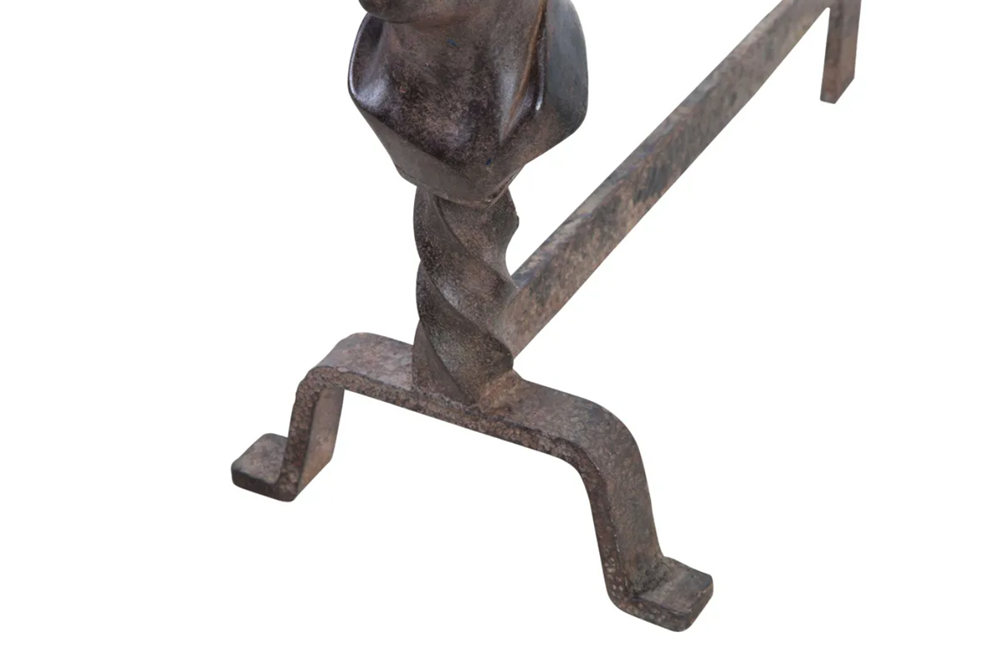 PAIR OF UNIQUE ANDIRONS