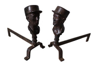 PAIR OF UNIQUE ANDIRONS