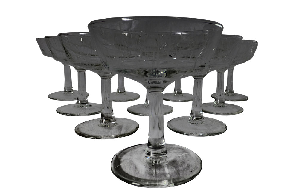 TEN VINTAGE CHAMPAGNE COUPES