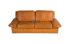 Mid Century Burov tan leather sofa - Mid Century Furniture