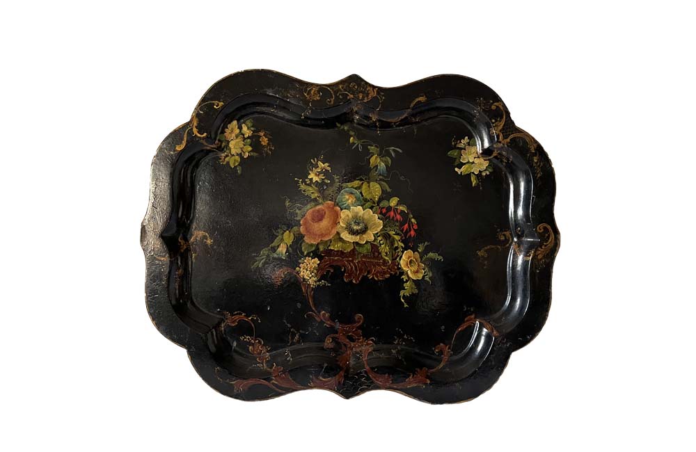 Large Napoleon III Papier Mache Tray - French Decorative Antiques - Antique Trays - French Antiques - Papier Mache - Decorative Antiques - French Antiques - Fine Antiques - Antique Shops Tetbury - adpsantiques - AD & PS Antiques