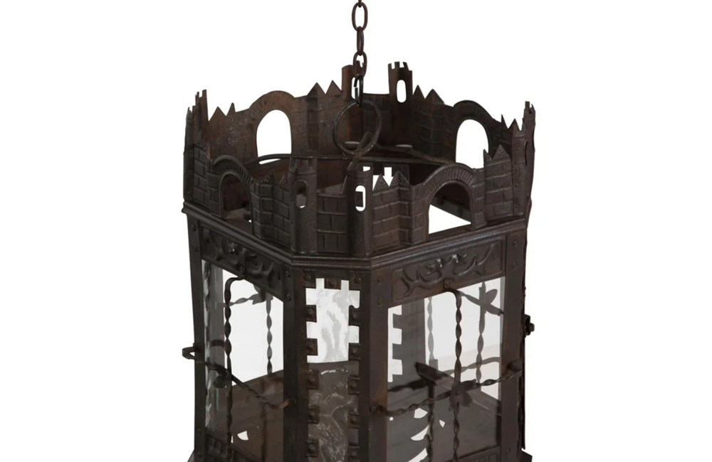 LARGE FRENCH TOLE LANTERN