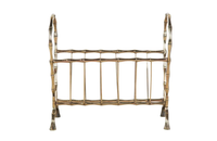 MID CENTURY BRASS MAGAZINE RACK