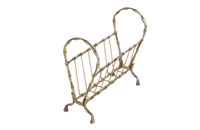 MID CENTURY BRASS MAGAZINE RACK
