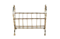 MID CENTURY BRASS MAGAZINE RACK