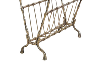 MID CENTURY BRASS MAGAZINE RACK