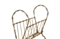 MID CENTURY BRASS MAGAZINE RACK
