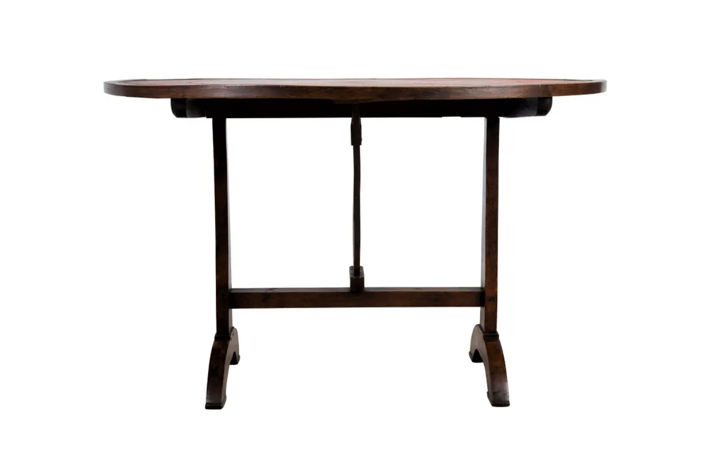 FRENCH LEATHER TOP VINEYARD TABLE