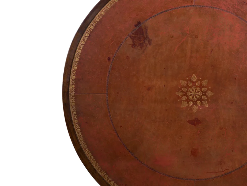 FRENCH LEATHER TOP VINEYARD TABLE