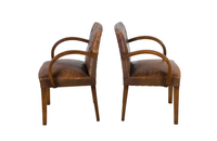 PAIR OF 1940's LEATHER BRIDGE CHAIRS