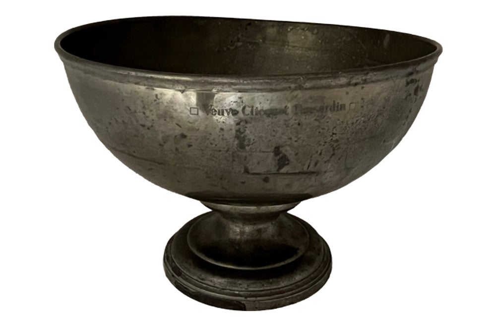 Large Antique Veuve Clicquot Pewter Champagne Vasque - Decorative Antiques - Veuve Clicquot - Antique Champagne Cooler - French Antiques - AD & PS Antiques
