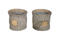 VINTAGE TROMPE L'OEIL LOG PLANTERS