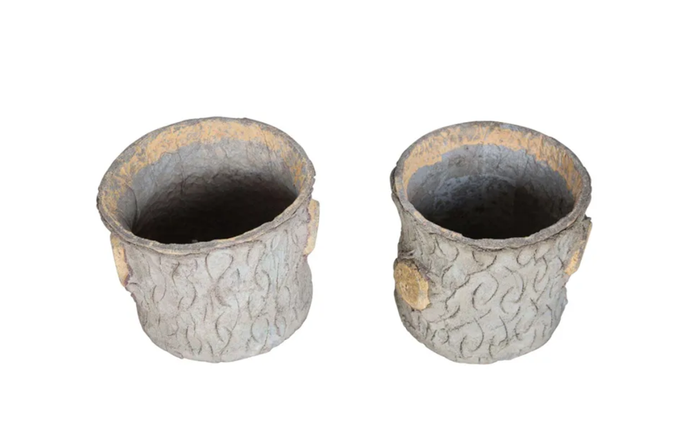 VINTAGE TROMPE L'OEIL LOG PLANTERS