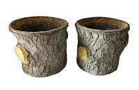VINTAGE TROMPE L'OEIL LOG PLANTERS