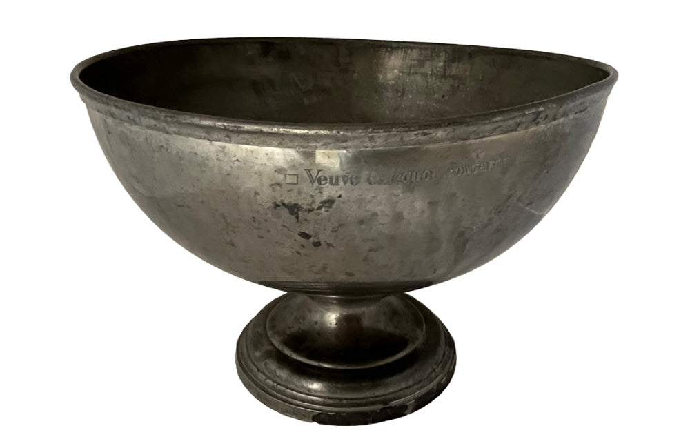 Large Antique Veuve Clicquot Pewter Champagne Vasque - Decorative Antiques - Veuve Clicquot - Antique Champagne Cooler - French Antiques - AD & PS Antiques