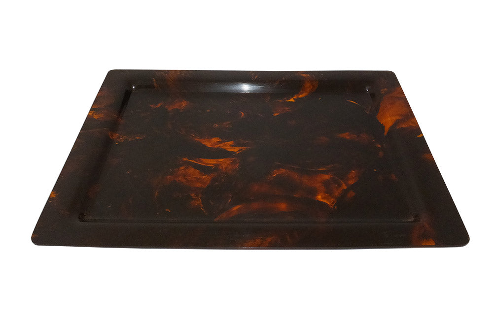 DIOR STYLE FAUX TORTOISESHELL LUCITE TRAY