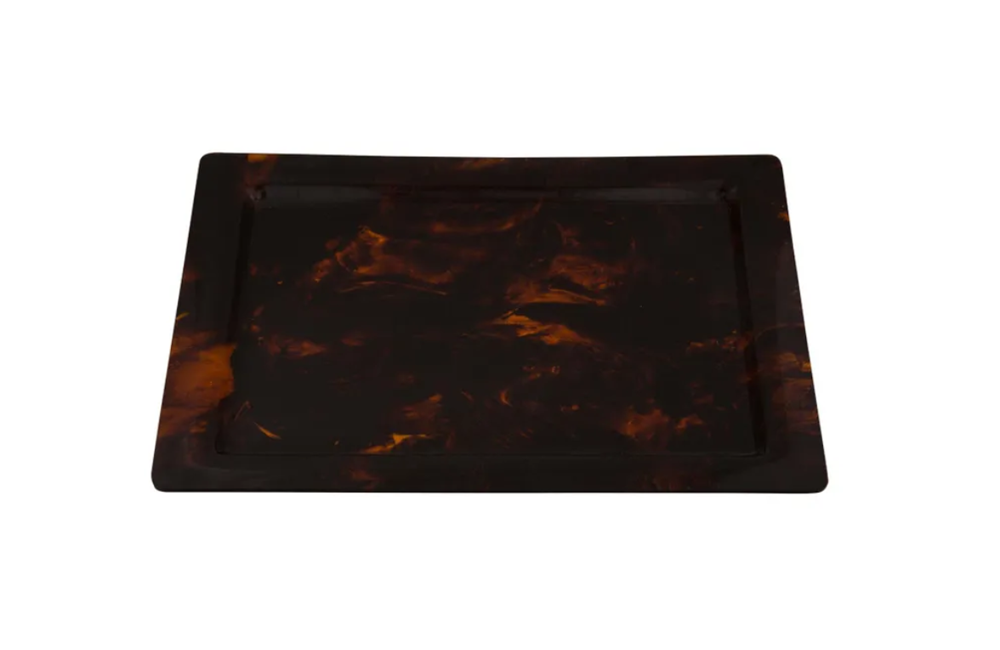 DIOR STYLE FAUX TORTOISESHELL LUCITE TRAY