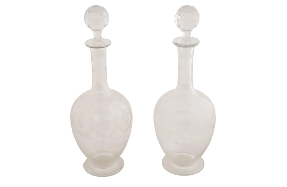PAIR OF 19TH CENTURY CARAFES