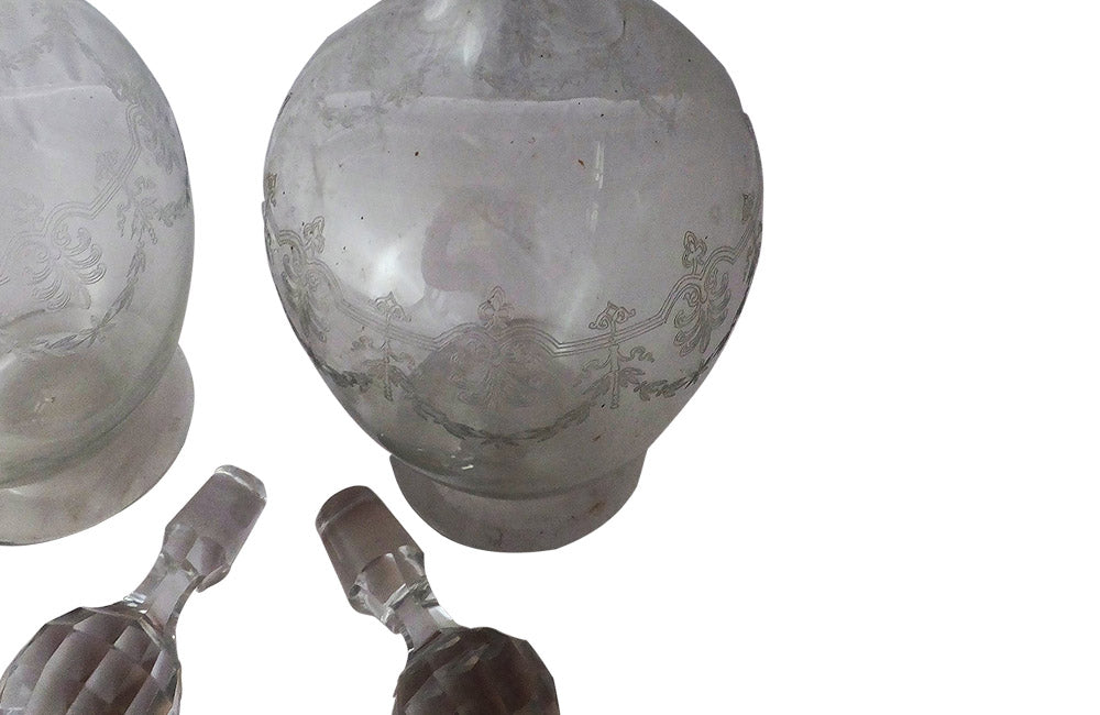 PAIR OF 19TH CENTURY CARAFES