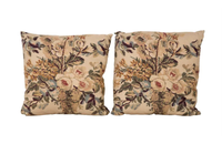 TWO PAIRS OF FLOWER BASKET CUSHIONS