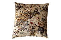 TWO PAIRS OF FLOWER BASKET CUSHIONS