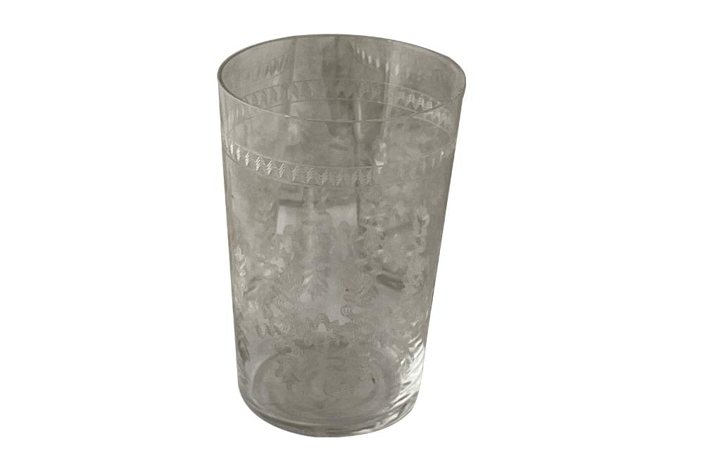 Set Of Ten Engraved Drinking Glasses - French Decorative Antiques - Antique Glasses - French Antique Accessories - Decorative Accessories - Wine & Food Antiques - Etched Glassware - Antique Shops Tetbury - AD & PS Antiques