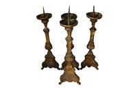 SET OF FOUR 18TH CENTURY PRICKET STICKS