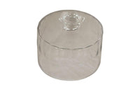 Early 20th Century glass cheese bell.  This clear glass bell is spacious enough to protect any cheese, a small cake or other treat.   Featuring a very decorative cut glass handle on the top and attractive grooved decoration all around.   A must-have piece for stylish entertaining.