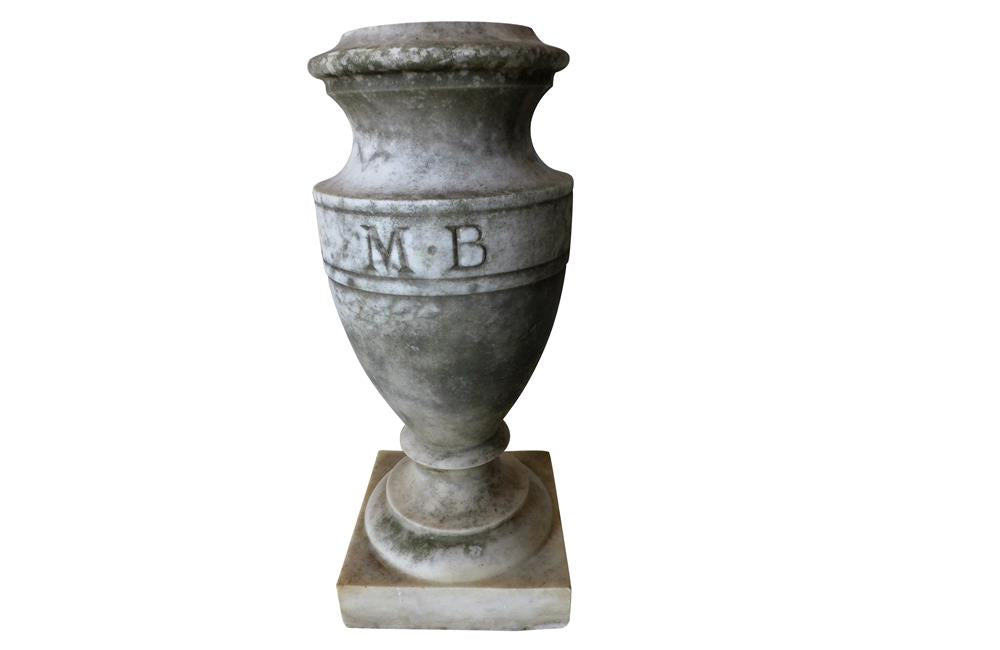 MONOGRAMMED MARBLE URNS