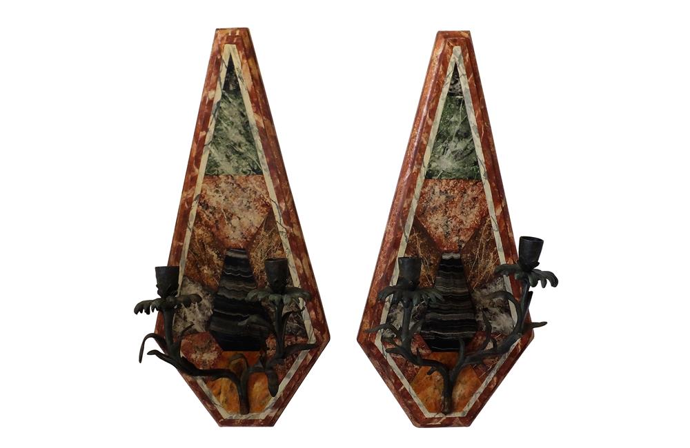 PAIR TROMPE L'OEIL WALL LIGHTS