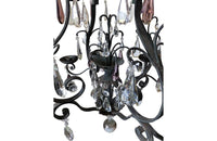 FRENCH IRON & CRYSTAL CHANDELIER