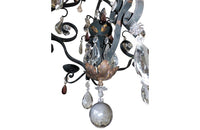 FRENCH IRON & CRYSTAL CHANDELIER