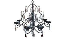 FRENCH IRON & CRYSTAL CHANDELIER