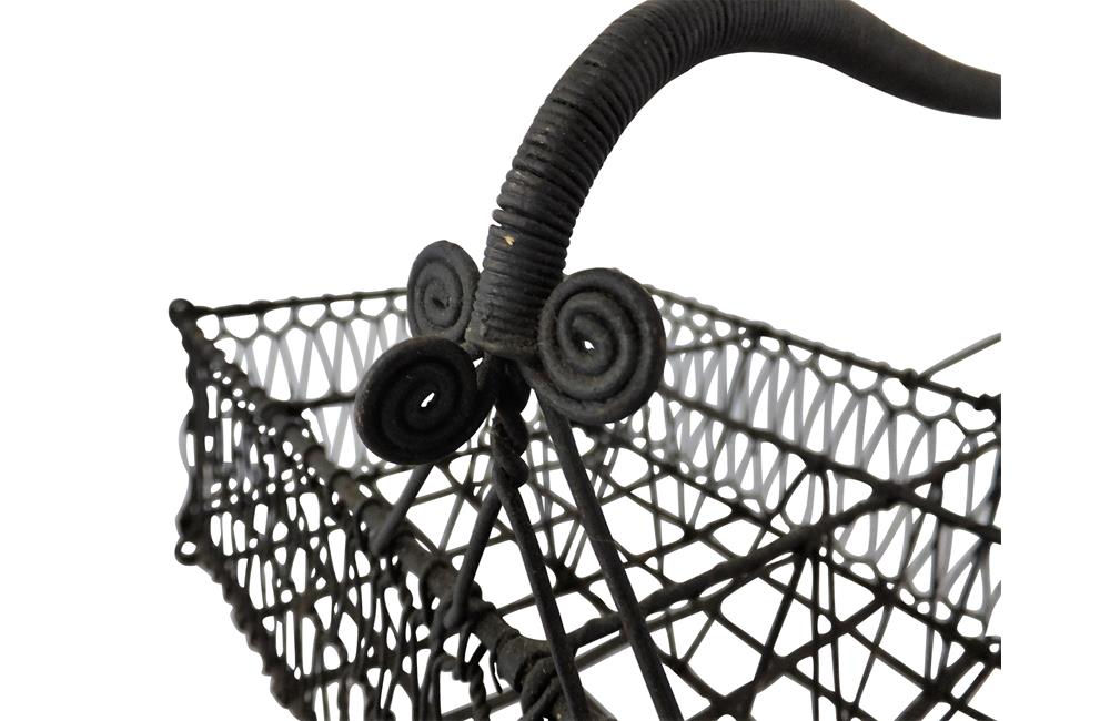 FRENCH 19TH CENTURY WIREWORK GLASS CARRIER
