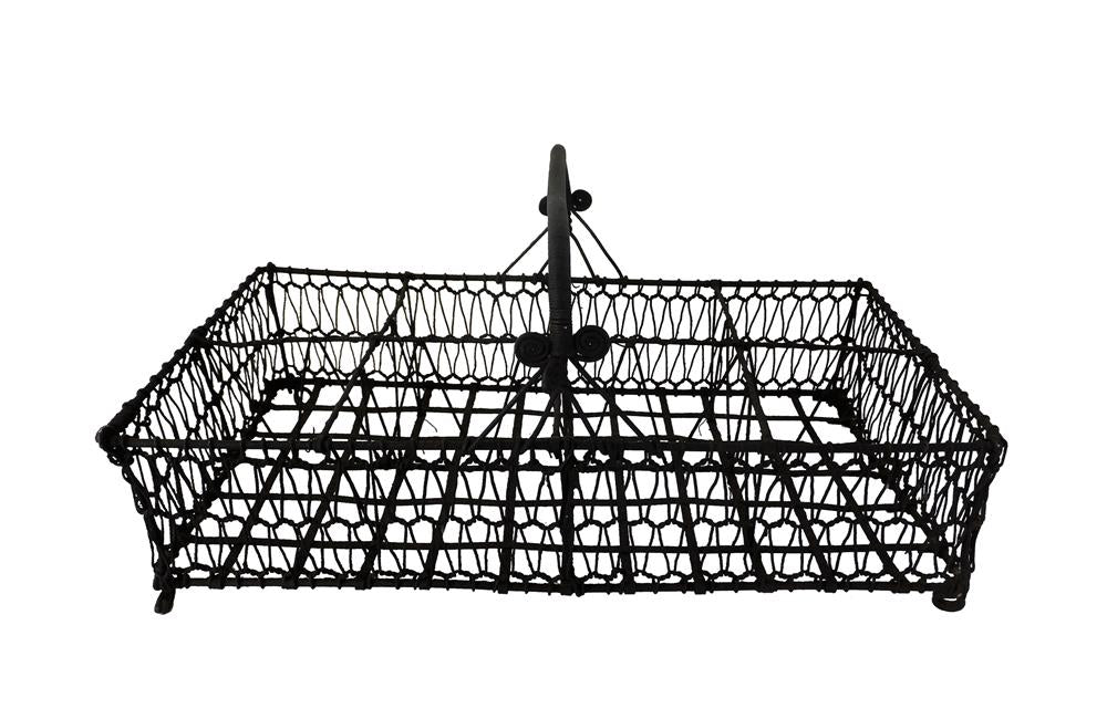 FRENCH 19TH CENTURY WIREWORK GLASS CARRIER