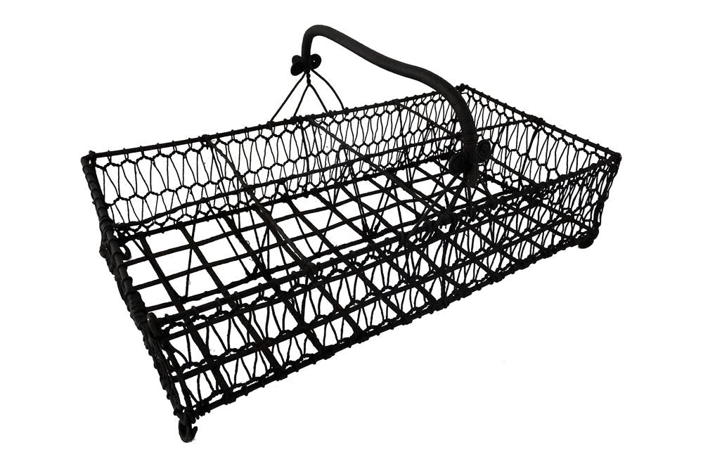 FRENCH 19TH CENTURY WIREWORK GLASS CARRIER