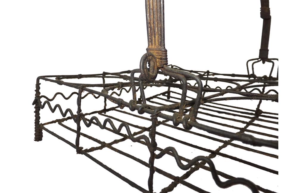 19TH CENTURY WIREWORK GLASS CARRIER