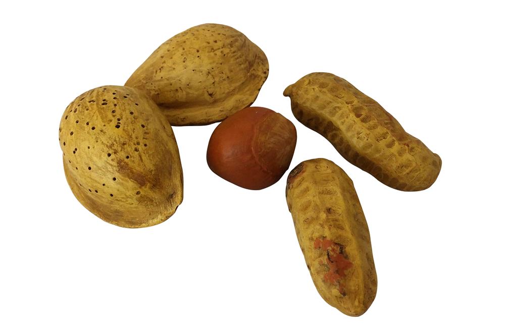 BIG, DECORATIVE TERRACOTTA TROMPE L'OEIL FRUIT & NUTS
