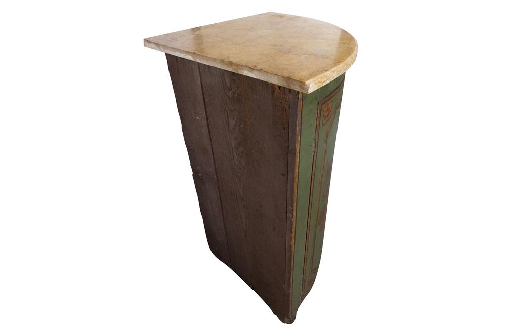 ITALIAN PAINTED CORNER CUPBOARD
