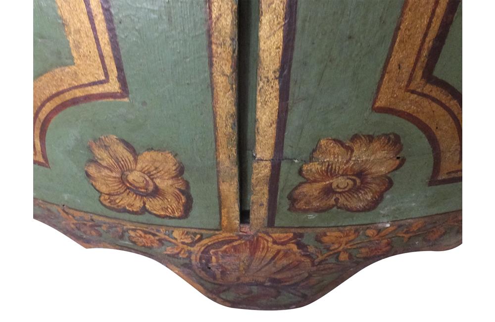 ITALIAN PAINTED CORNER CUPBOARD