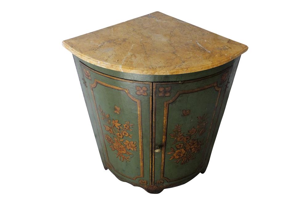 ITALIAN PAINTED CORNER CUPBOARD