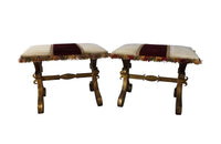 PAIR OF VINTAGE SPANISH STOOLS
