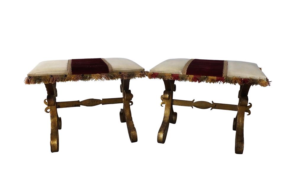 PAIR OF VINTAGE SPANISH STOOLS