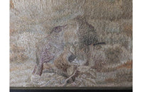 19TH CENTURY FRAMED SILKWORK