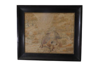 19TH CENTURY FRAMED SILKWORK